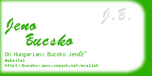 jeno bucsko business card